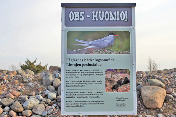 ETELÄNIEMEN (KESNÄSIN) RAUHOITUSTAULUT OVAT HYVIN NÄKYVILLÄ