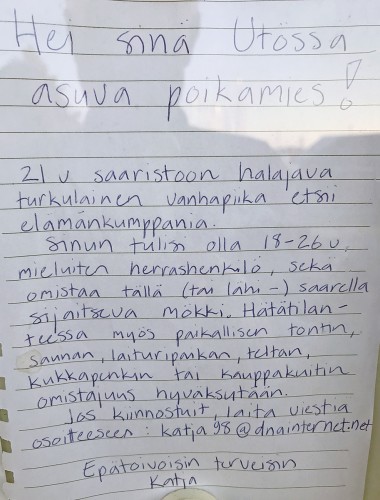 UTÖN ILMOITUSTAULULTA...